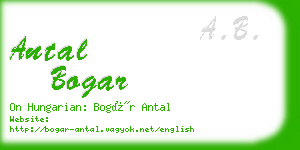 antal bogar business card